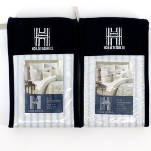 Highline Bedding Co Belize Blue Haze Stripe Euro Sham Set Of Two